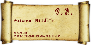 Veidner Milán névjegykártya